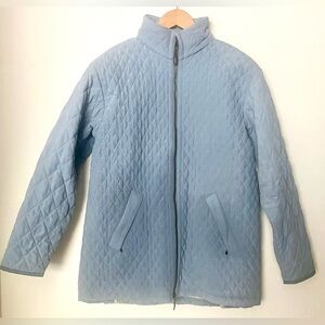 VTG BARBOUR Lulworth Quilt Jacket Light Blue Quilted Coat Cottagecore Barnwear